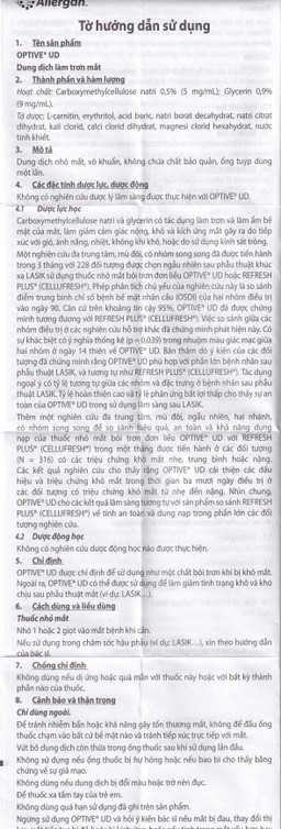 Thuốc nhỏ mắt Optive UD Allergan làm trơn mắt, giảm triệu chứng khô mắt (30 ống x 0.4ml)