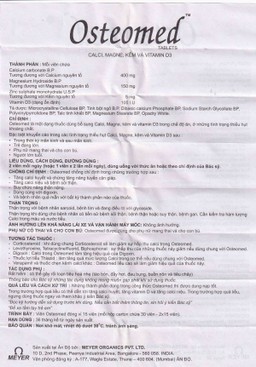 Viên nén Osteomed Meyer bổ sung canxi, Magne, kẽm, vitamin D3 và khoáng chất (2 vỉ x 15 viên)