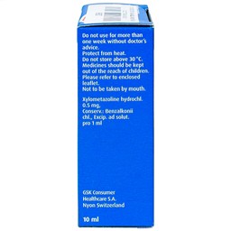 Thuốc nhỏ mũi Otrivin 0.05% GSK điều trị nghẹt mũi, sung huyết mũi họng (10ml)