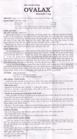 Viên nhuận tràng Ovalax 5mg Traphaco điều trị táo bón, làm sạch ruột (1 vỉ x 10 viên)