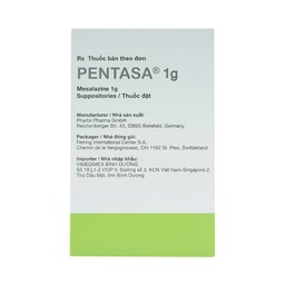 Viên đặt trực tràng Pentasa 1g Ferring điều trị viêm loét dạ dày, trực tràng (4 vỉ x 7 viên)