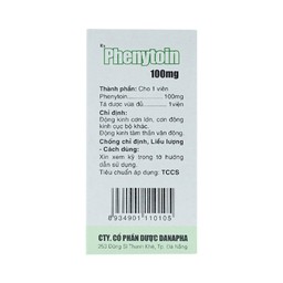 Viên nén Phenytoin 100mg Danapha điều trị động kinh cơn lớn, động kinh cục bộ (100 viên)