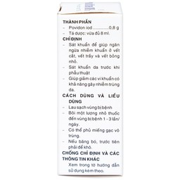 Dung dịch sát khuẩn Povidine 10% Pharmedic ngăn ngừa nhiễm khuẩn ở vết cắt, vết trầy (8ml)