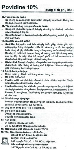 Dung dịch phụ khoa Povidine 10% Pharmedic sát trùng phụ khoa, viêm âm đạo, âm hộ (90ml)