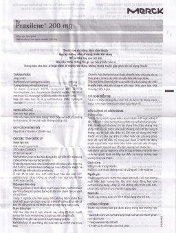 Viên nén Praxilene 200mg Merck điều trị viêm động mạch tắc nghẽn mãn tính (2 vỉ x 10 viên)