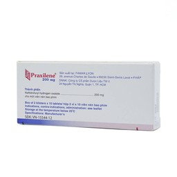 Viên nén Praxilene 200mg Merck điều trị viêm động mạch tắc nghẽn mãn tính (2 vỉ x 10 viên)