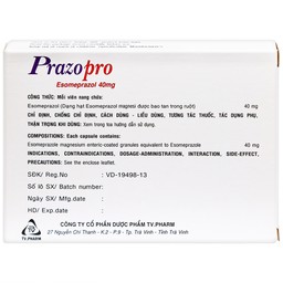 Thuốc Prazopro 40 TV.Pharm điều trị loét dạ dày - tá tràng lành tính (2 vỉ x 7 viên)