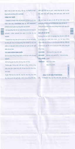 Thuốc Pycalis 10 Pymepharco điều trị rối loạn cương dương (1 vỉ x 1 viên)