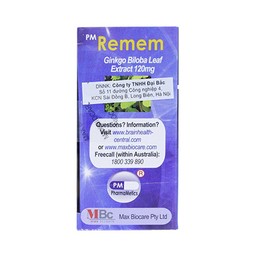 Thuốc Remem Probiotec điều trị suy tuần hoàn não, di chứng tai biến mạch máu não (4 vỉ x 15 viên)