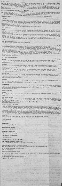 Thuốc Risperdal 2mg Janssen điều trị bệnh tâm thần phân liệt (6 vỉ x 10 viên)