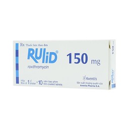 Thuốc Rulid 150mg Aventis điều trị các loại nhiễm khuẩn, bệnh bạch hầu, ho gà (1 vỉ x 10 viên)
