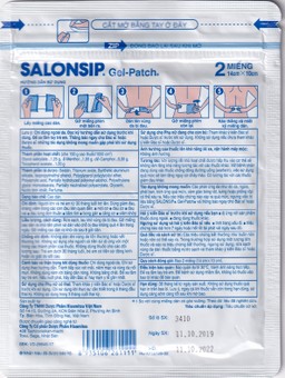 Cao dán - gel Salonship giảm đau, kháng viêm do bầm tím, bong gân (10 gói x 2 miếng)