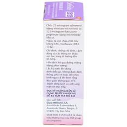 Khí dung Seretide Evohaler DC 25/125 Gsk điều trị hen phế quản, tắc nghẽn phổi mạn tính (120 liều)