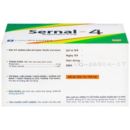 Thuốc Sernal-4 Davipharm điều trị bệnh loạn tâm thần cấp và mạn (10 vỉ x 10 viên)