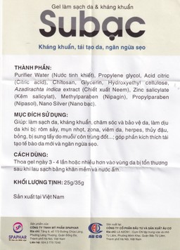 Gel bôi Su Bạc kháng khuẩn, làm sạch da (25g)