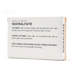 Thuốc Sucralfate Vidipha điều trị loét tá tràng - dạ dày (2 vỉ x 10 viên)