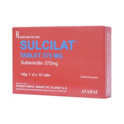 Thuốc Sulcilat Tablet 375mg Atabay điều trị các bệnh nhiễm khuẩn hô hấp (1 vỉ x 10 viên)