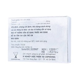 Thuốc Tadalafil 20mg Cophavina điều trị rối loạn cương dương (1 vỉ x 4 viên)
