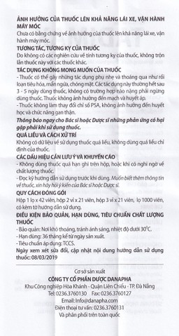 Thuốc Tadimax Danapha điều trị phì đại lành tính tuyến tiền liệt và u xơ tử cung (42 viên)