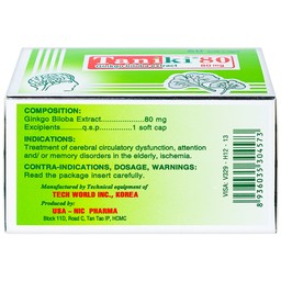 Thuốc Taniki 80 điều trị thiểu năng tuần hoàn não (60 viên)