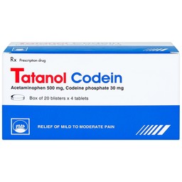 Thuốc Tatanol Codein hỗ trợ điều trị các cơn đau vừa và nặng (20 vỉ x 4 viên)