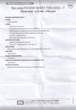 Thuốc Thanh Nhiệt Tiêu Độc-F điều trị mẩn ngứa, mày đay (40 viên)