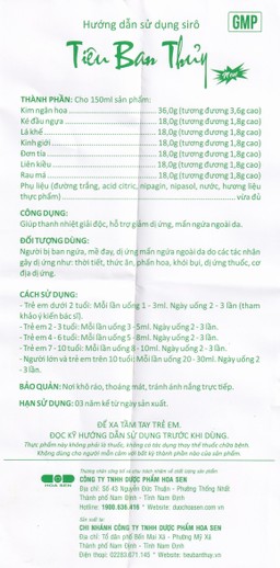 Siro Tiêu Ban Thủy Hoa Sen giúp thanh nhiệt giải độc, hỗ trợ giảm dị ứng (150ml)