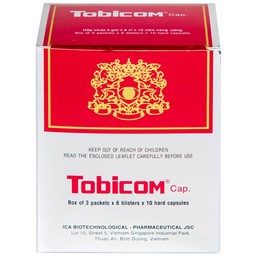 Thuốc Tobicom ICA hỗ trợ điều trị mỏi mắt, đau nhức mắt (3 gói x 6 vỉ x 10 viên)