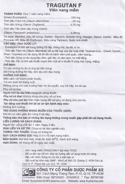 Thuốc Tragutan F Dược 3-2 điều trị các chứng ho, sát trùng đường hô hấp (3 vỉ x 10 viên)