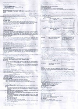 Thuốc Transamin Tab.500mg Daiichi điều trị bệnh bạch huyết, thiếu máu không tái tạo (10 vỉ x 10 viên)