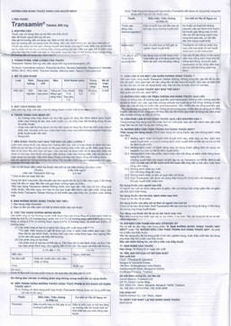 Thuốc Transamin Tab.500mg Daiichi điều trị bệnh bạch huyết, thiếu máu không tái tạo (10 vỉ x 10 viên)