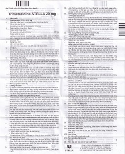 Thuốc Trimetazidine Stella 20mg điều trị đau thắt ngực ổn định (2 vỉ x 30 viên) 