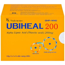Thuốc Ubiheal 200 Nam Hà điều trị các rối loạn cảm giác  do bệnh thần kinh đái tháo đường (5 vỉ x 6 viên)