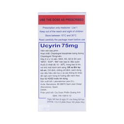 Thuốc Ucyrin 75mg Lesvi giảm những biến cố xơ vữa động mạch (2 vỉ x 14 viên)