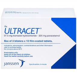 Thuốc Ultracet Janssen hỗ trợ điều trị cơn đau từ trung bình đến nặng (3 vỉ x 10 viên)