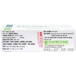 Thuốc Uruso Tab 300mg Daewoong điều trị sỏi mật (3 vỉ x 10 viên)