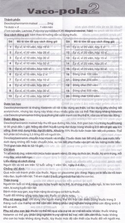 Thuốc Vaco-pola2 Vacopharm điều trị sổ mũi dị ứng, viêm mũi (2 vỉ x 15 viên)