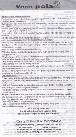 Thuốc Vaco-pola2 Vacopharm điều trị sổ mũi dị ứng, viêm mũi (2 vỉ x 15 viên)