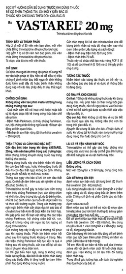 Thuốc Vastarel 20mg Servier điều trị đau thắt ngực (60 viên)