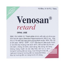 Thuốc Venosan Retard 263.2mg Dr. Willmar Schwabe điều trị viêm tĩnh mạch huyết khối (10 vỉ x 10 viên)