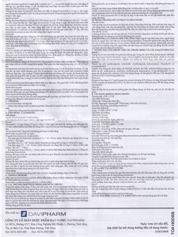 Thuốc Vezyx 5mg Davipharm điều trị viêm mũi dị ứng, mày đay (2 vỉ x 14 viên)