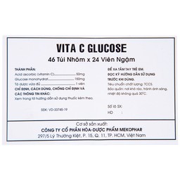 Viên ngậm Vita C Glucose Mekophar bổ sung Vitamin C (46 túi nhôm x 24 viên)