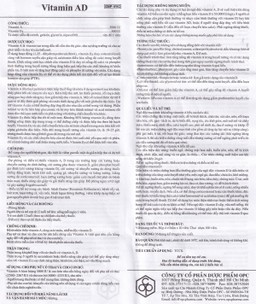 Thuốc Vitamin AD OPC dự phòng, điều trị thiếu Vitamin A và D (4 vỉ x 10 viên)