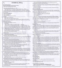 Thuốc Vitamin B6 250mg Mekophar điều trị thiếu hụt Vitamin B6 (10 vỉ x 10 viên)