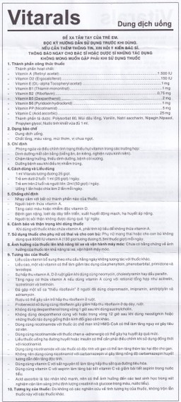 Dung dịch uống Vitarals Pharmedic phòng ngừa và điều chỉnh tình trạng thiếu hụt Vitamin (20ml)