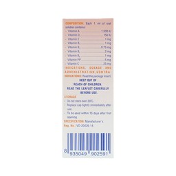 Dung dịch uống Vitarals Pharmedic phòng ngừa và điều chỉnh tình trạng thiếu hụt Vitamin (20ml)
