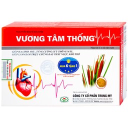 Viên nén Vương Tâm Thống Hồng Bàng hạ lipid máu, giảm triệu chứng đau thắt ngực, khó thở (3 vỉ x 10 viên)