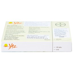 Thuốc Yaz Bayer dùng tránh thai, điều trị mụn trứng cá (1 vỉ x 28 viên)