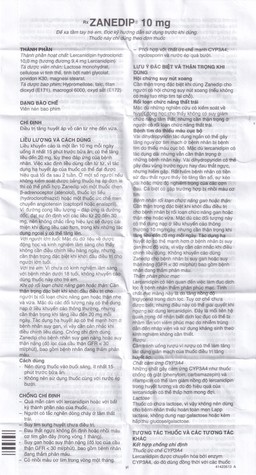 Thuốc Zanedip 10mg Recordati điều trị tăng huyết áp vô căn (2 vỉ x 14 viên)