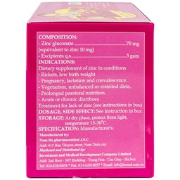 Cốm bổ Zinc-Kid Inmed Nam Hà hương dâu, bổ sung kẽm cho trẻ em (25 gói x 3g)